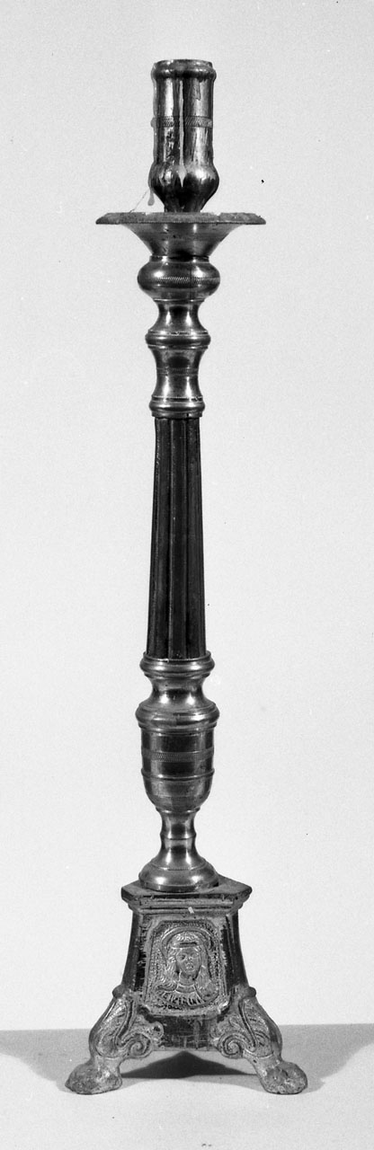 candeliere d'altare, serie - bottega italiana (sec. XIX)