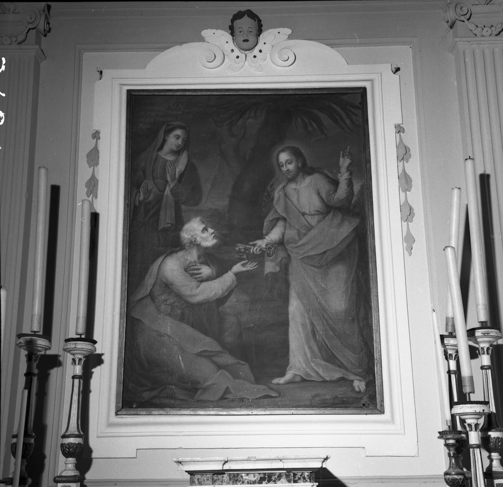 Cristo consegna le chiavi a San Pietro (dipinto) - ambito toscano (sec. XIX)