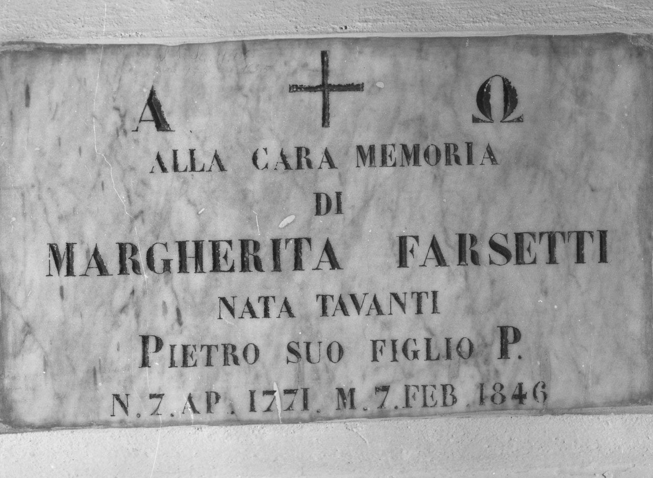 lapide tombale - bottega toscana (sec. XIX)