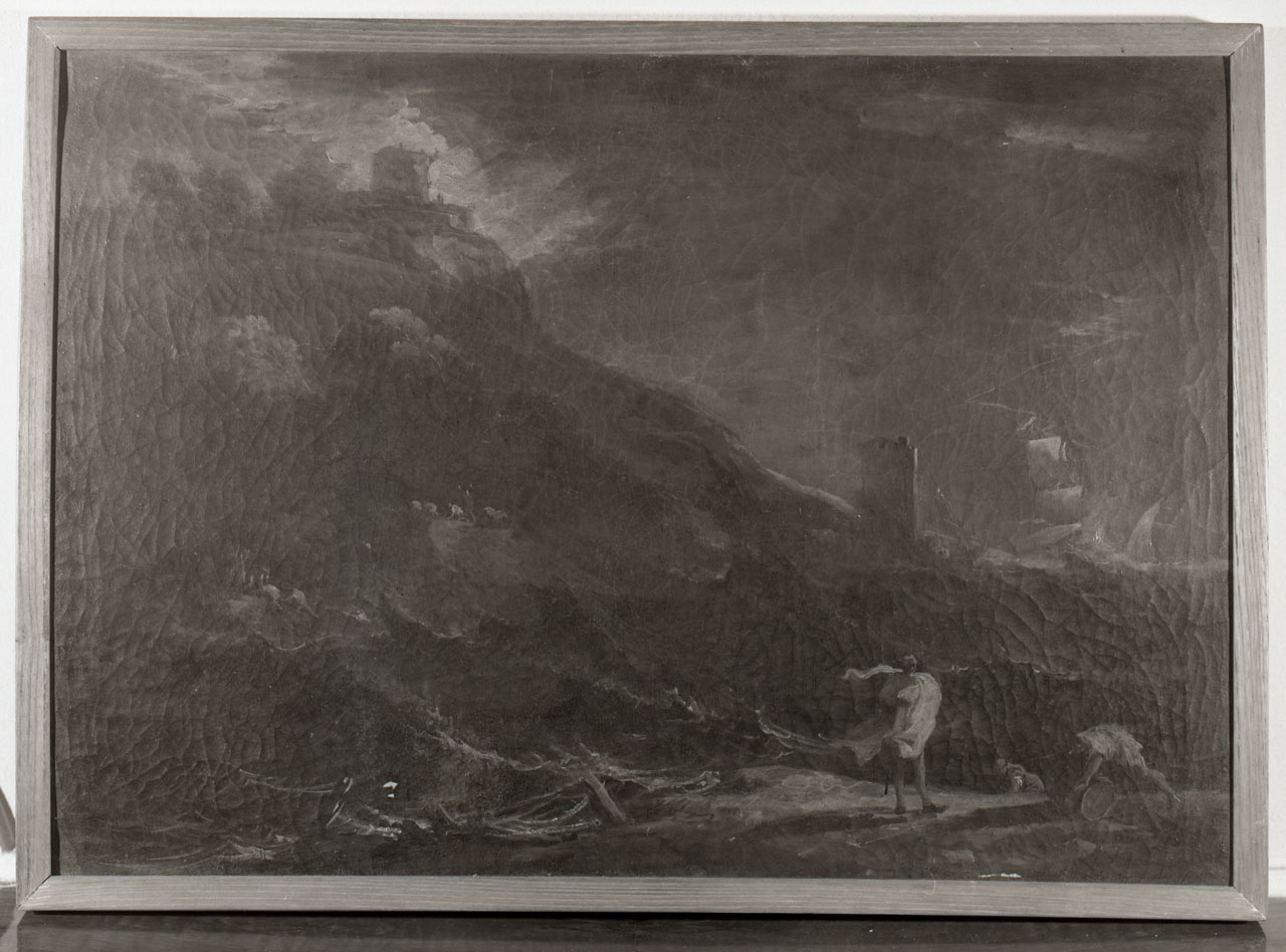 tempesta sul mare (dipinto) di Ricci Marco (sec. XVII)
