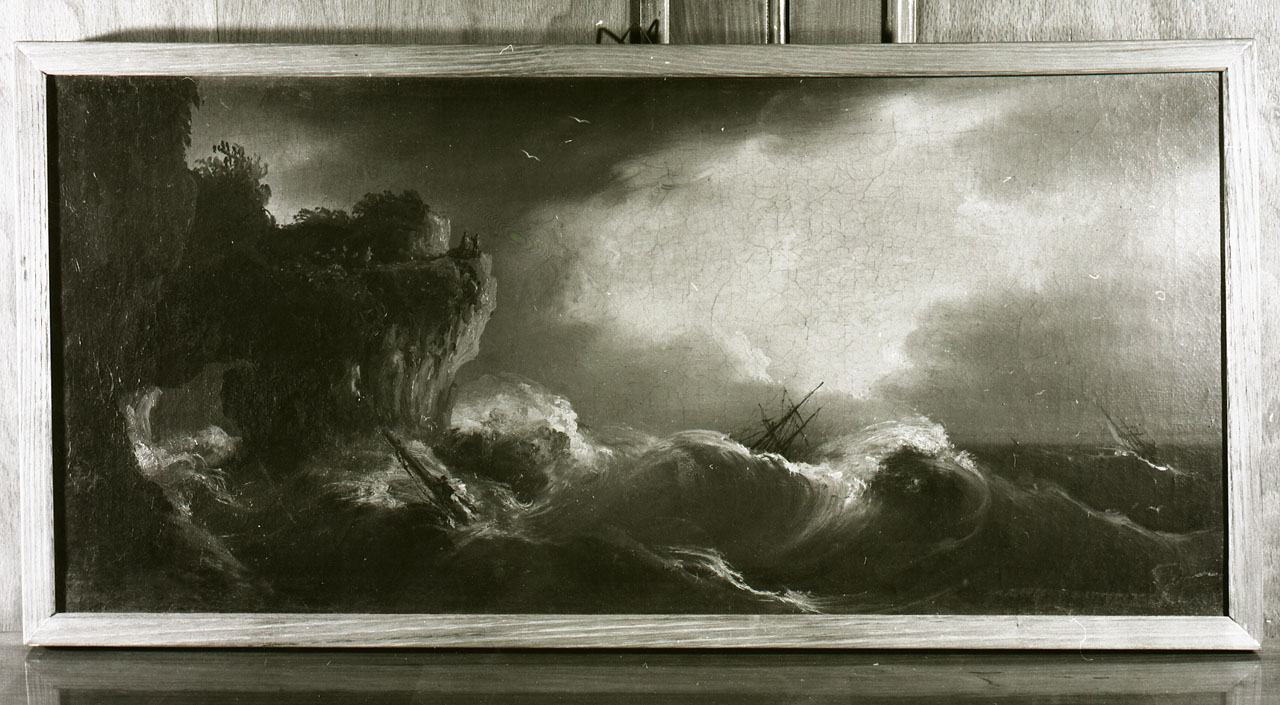 tempesta sul mare (dipinto) - ambito olandese (sec. XVII)