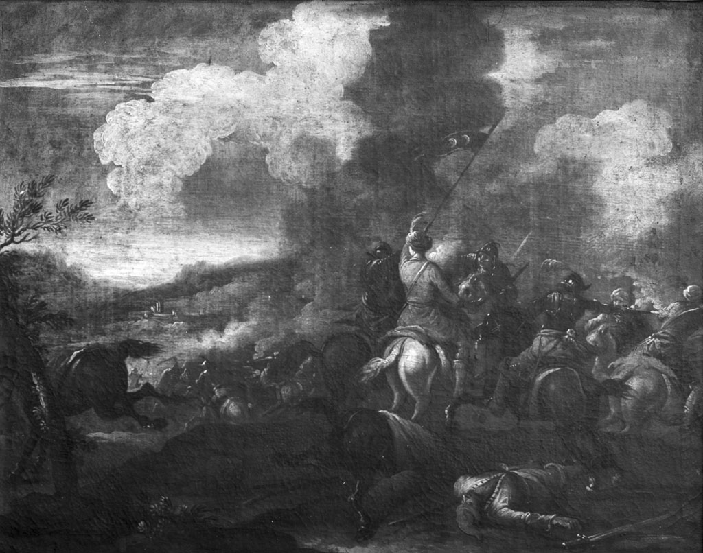 battaglia (dipinto) di Courtois Guillaume detto Borgognone (cerchia) (metà sec. XVII)