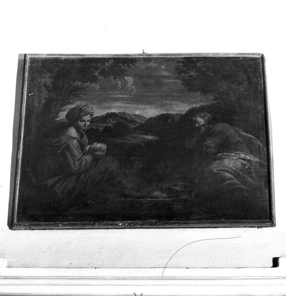 riposo nella fuga in Egitto (dipinto) di Castellucci Salvi (attribuito) (secondo quarto sec. XVII)