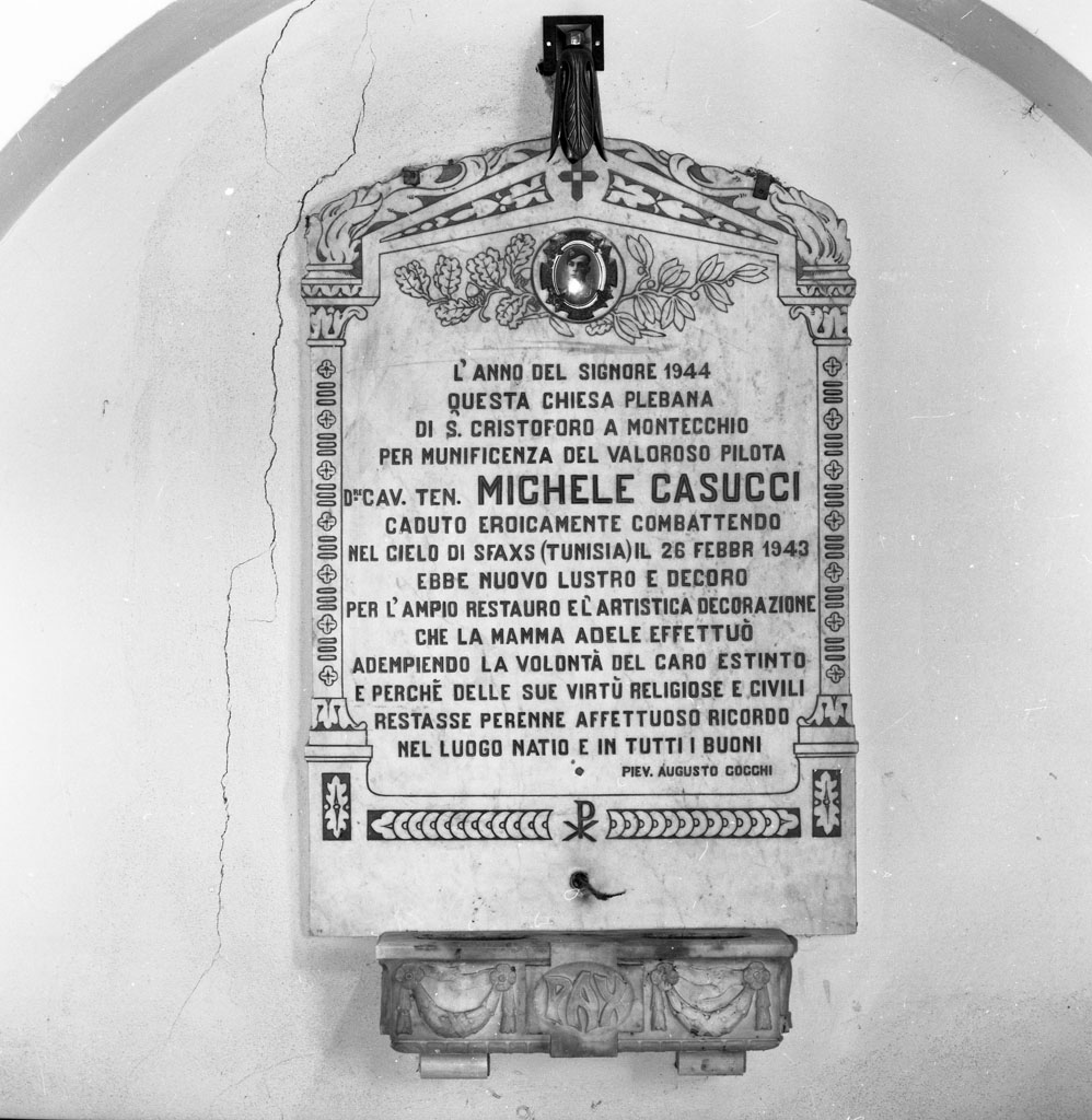 lapide commemorativa - bottega aretina (sec. XX)