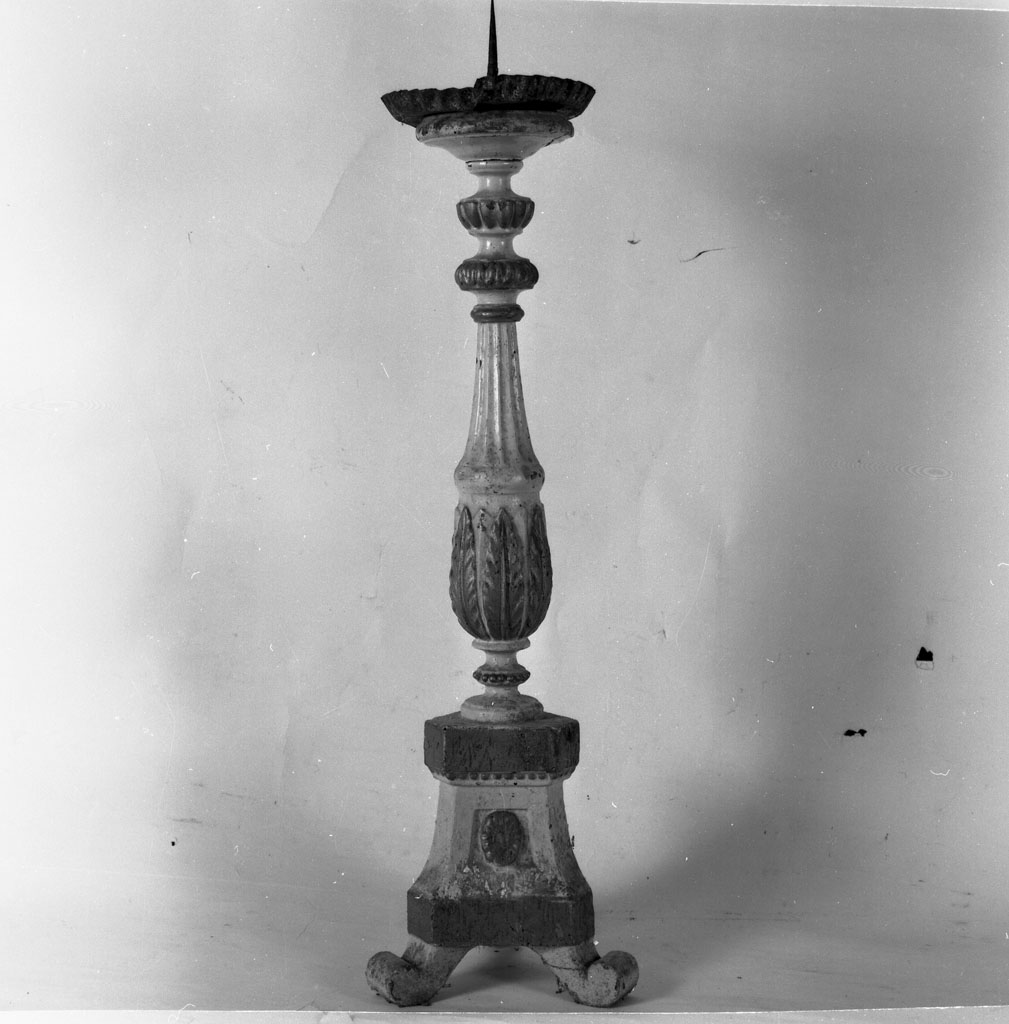 candeliere d'altare, serie - bottega toscana (inizio sec. XIX)