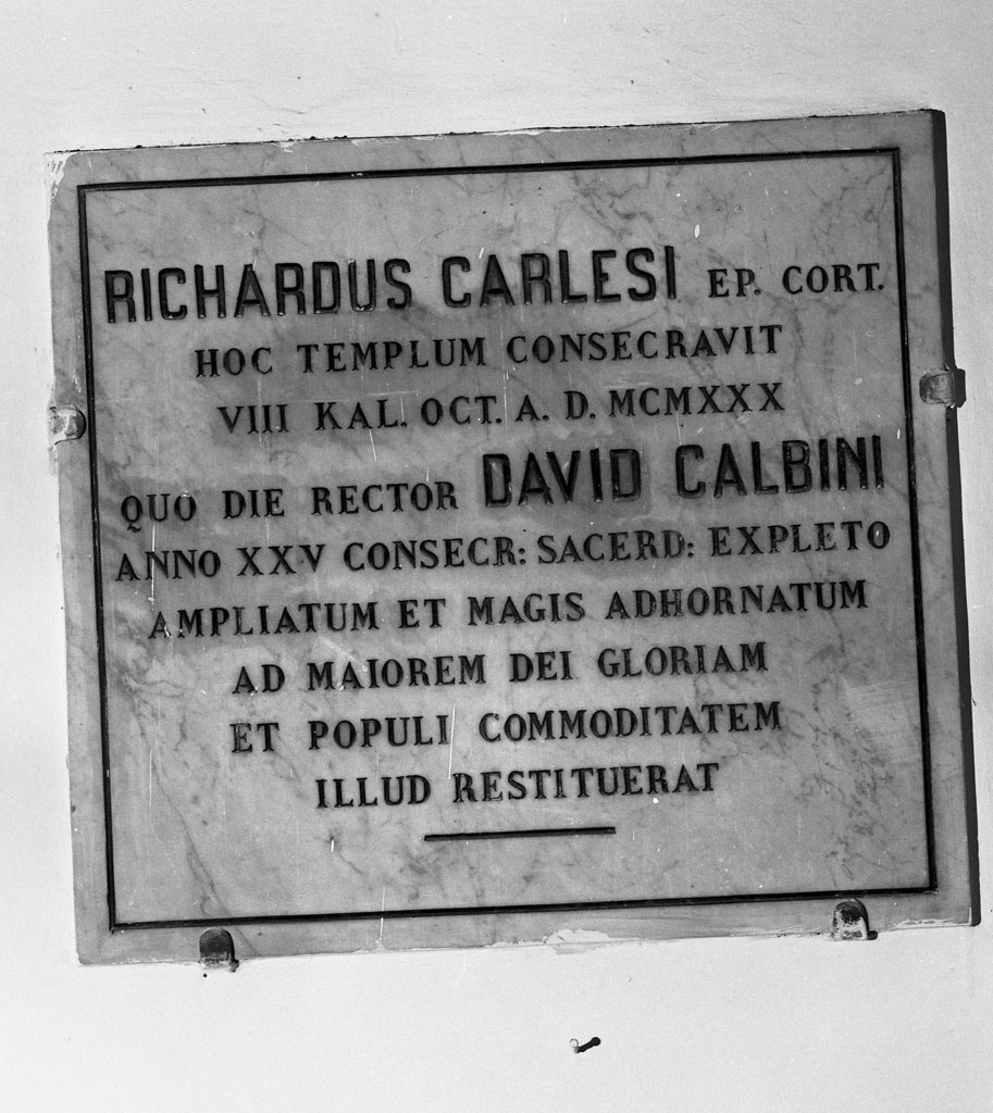 lapide commemorativa - bottega aretina (sec. XX)