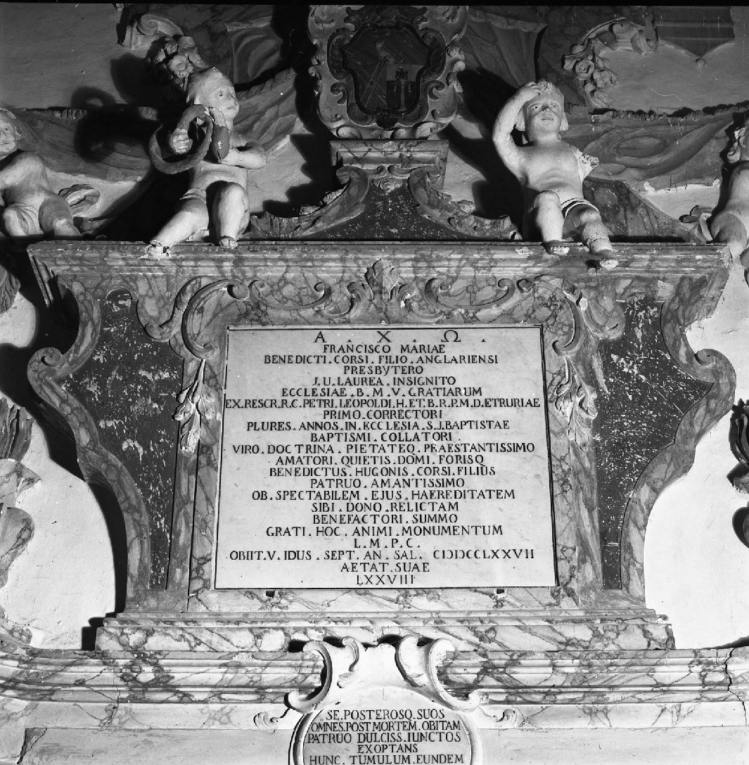 lapide, elemento d'insieme - bottega toscana (sec. XVIII)