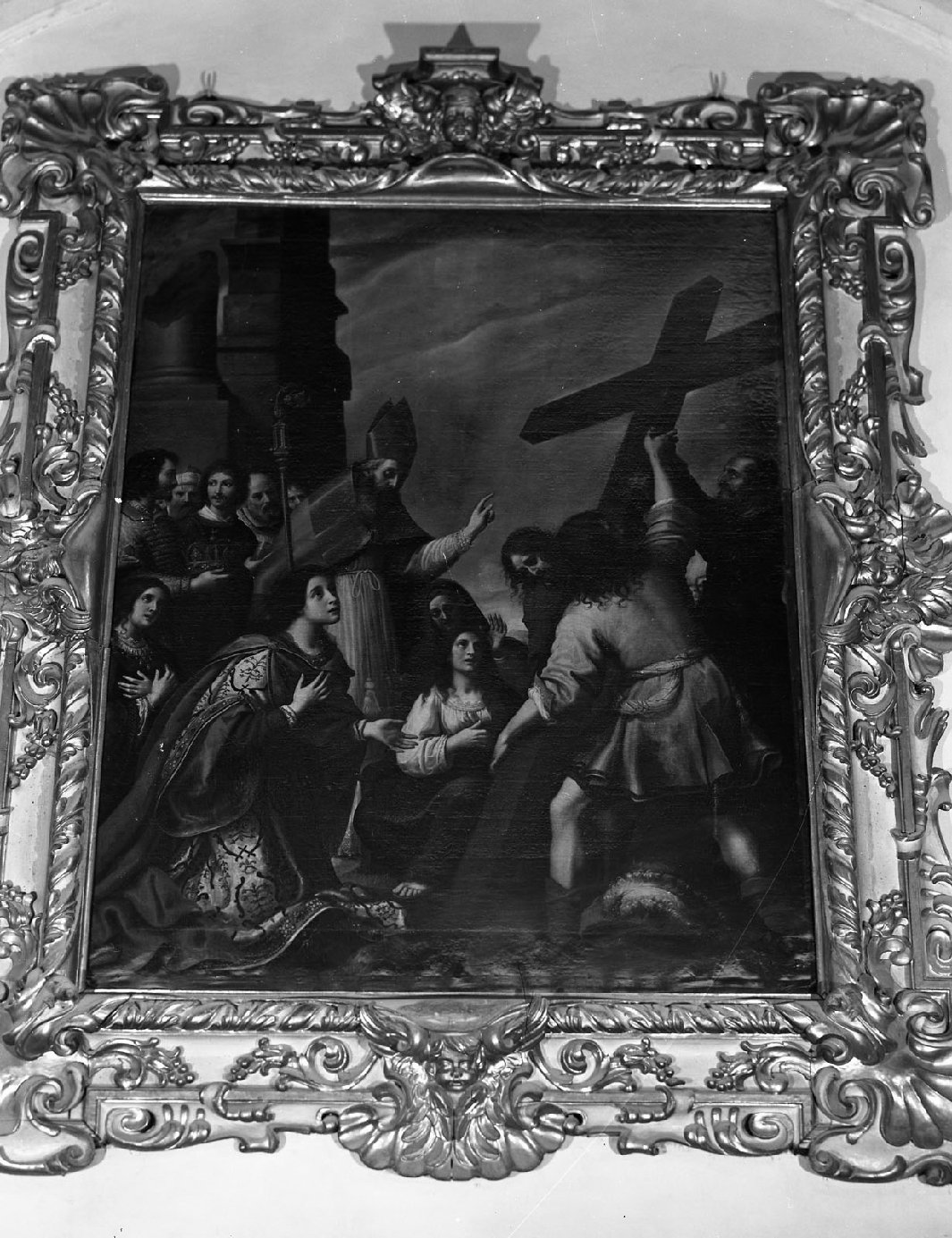adorazione della croce (dipinto, elemento d'insieme) di Curradi Francesco (metà sec. XVII)