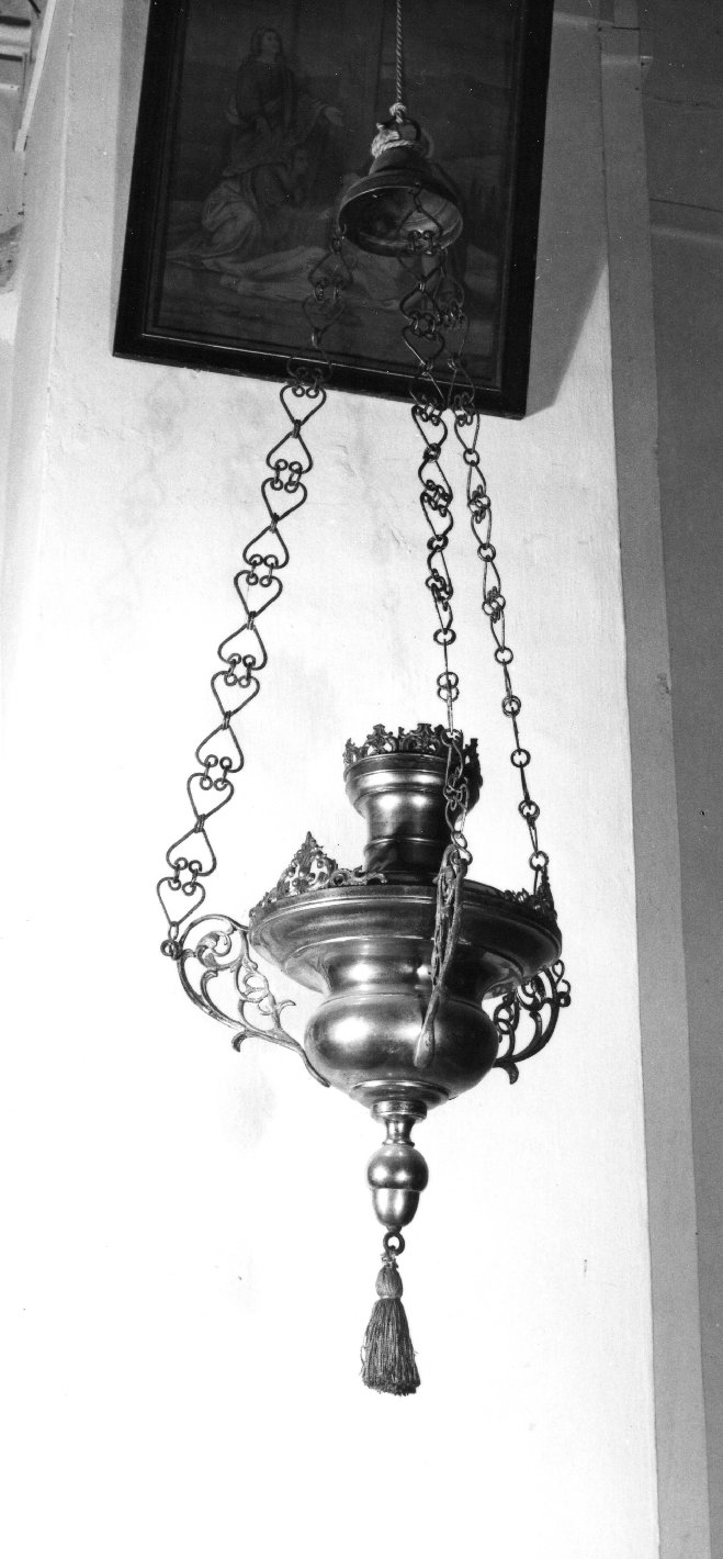 lampada pensile - bottega italiana (fine/inizio secc. XVIII/ XIX)