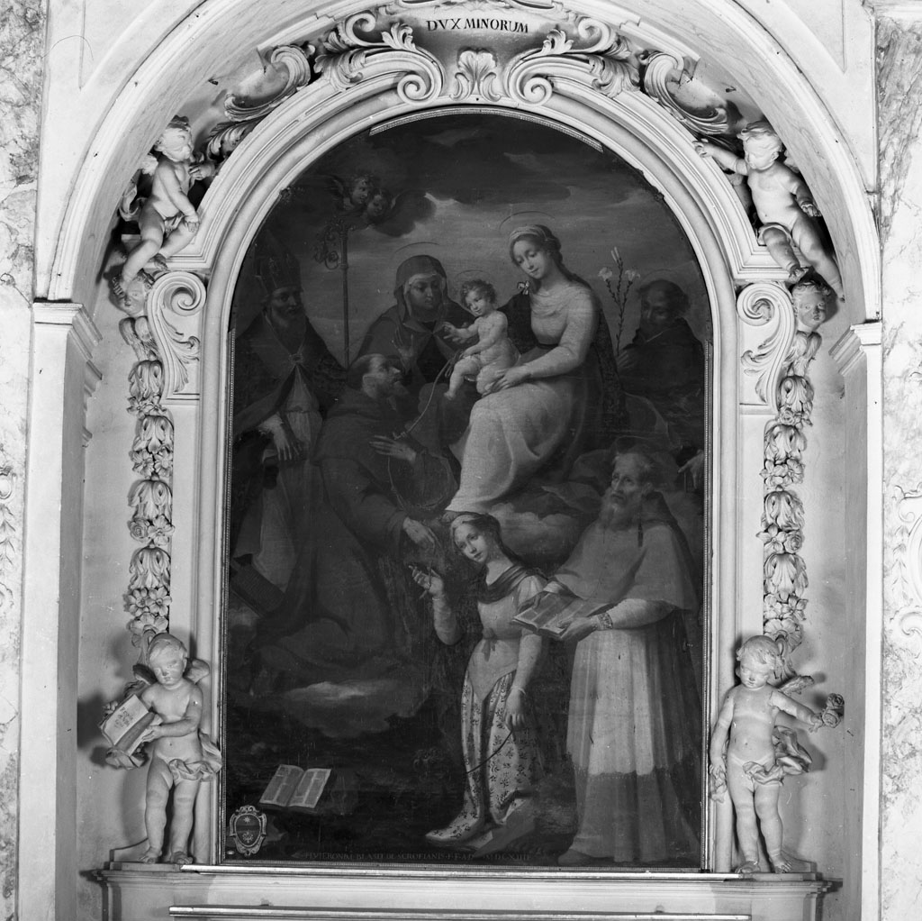 Madonna con Bambino e Santi (dipinto) - ambito senese (sec. XVII)