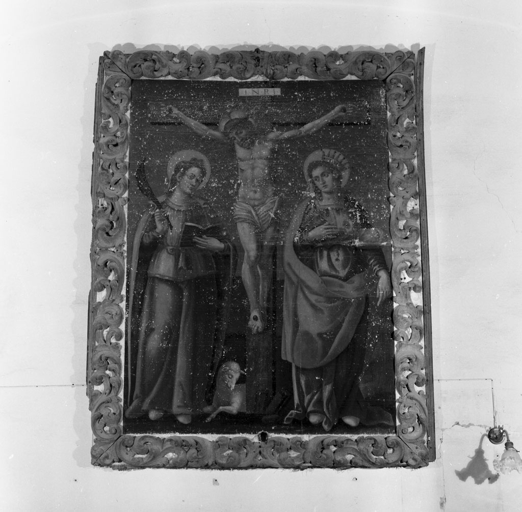 Cristo crocifisso tra santi (dipinto) - ambito toscano (metà sec. XVI)