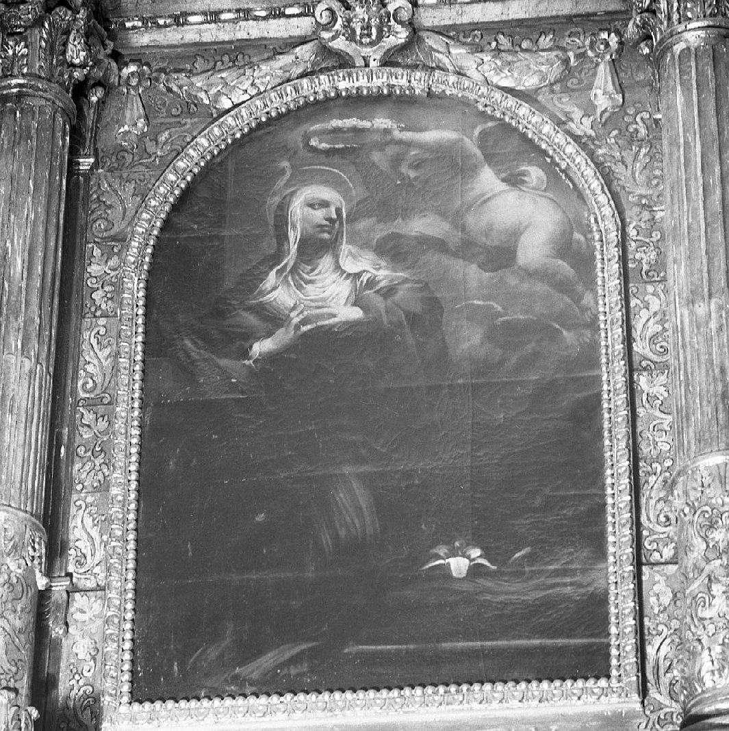 Santa Lucilla in preghiera (dipinto, pendant) di Vanni Raffaello (attribuito) (sec. XVII)