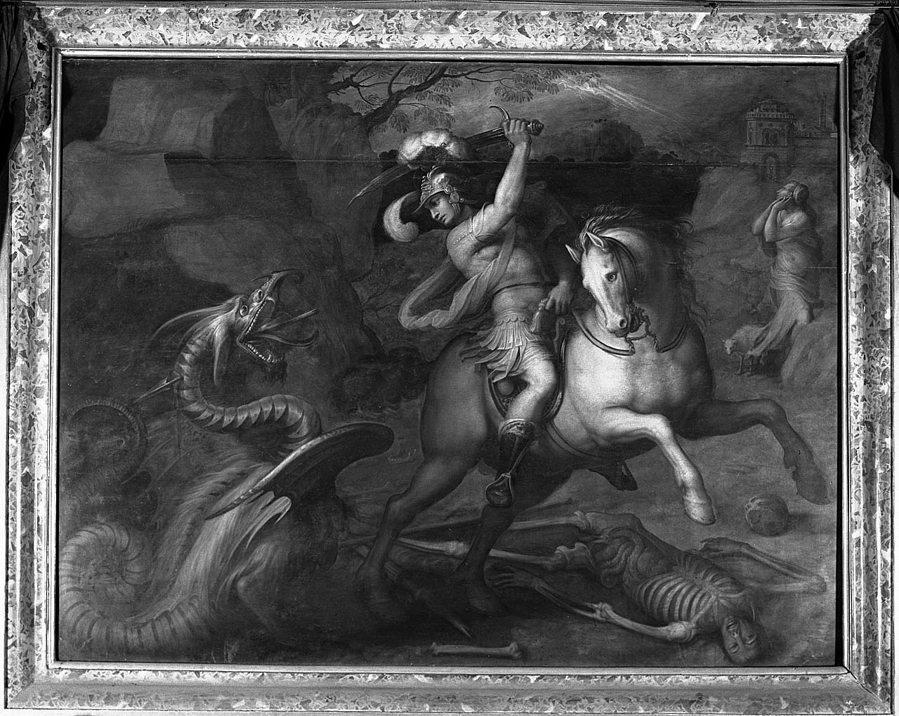 San Giorgio e il drago (dipinto) di Vasari Giorgio (sec. XVI)