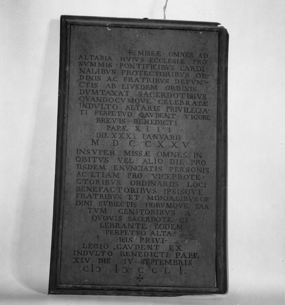 lapide documentaria - bottega aretina (sec. XVIII)