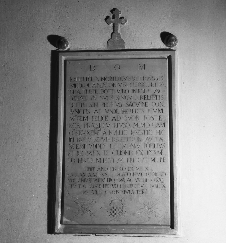 lapide commemorativa - bottega aretina (sec. XVII)