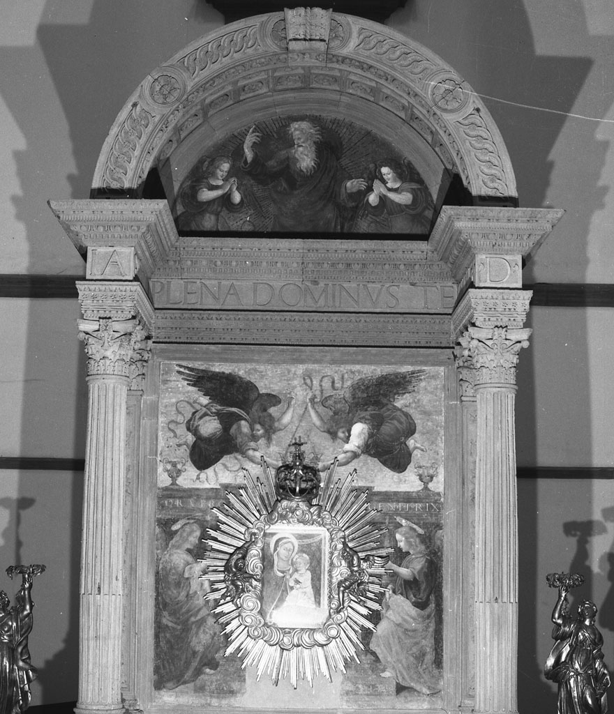 Dio Padre adorato dagli angeli (dipinto) di Bernabei Tommaso detto Papacello (attribuito) (primo quarto sec. XVI)