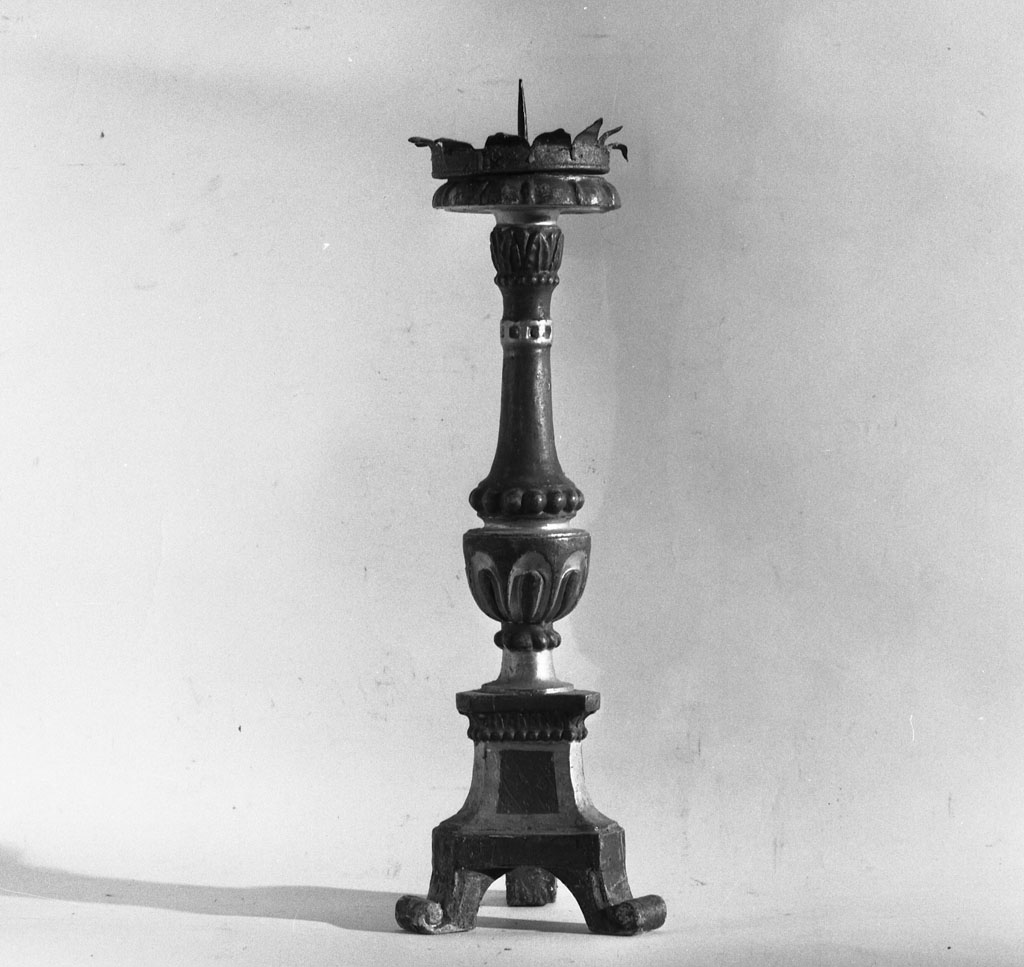 candeliere d'altare, serie - bottega toscana (inizio sec. XIX)