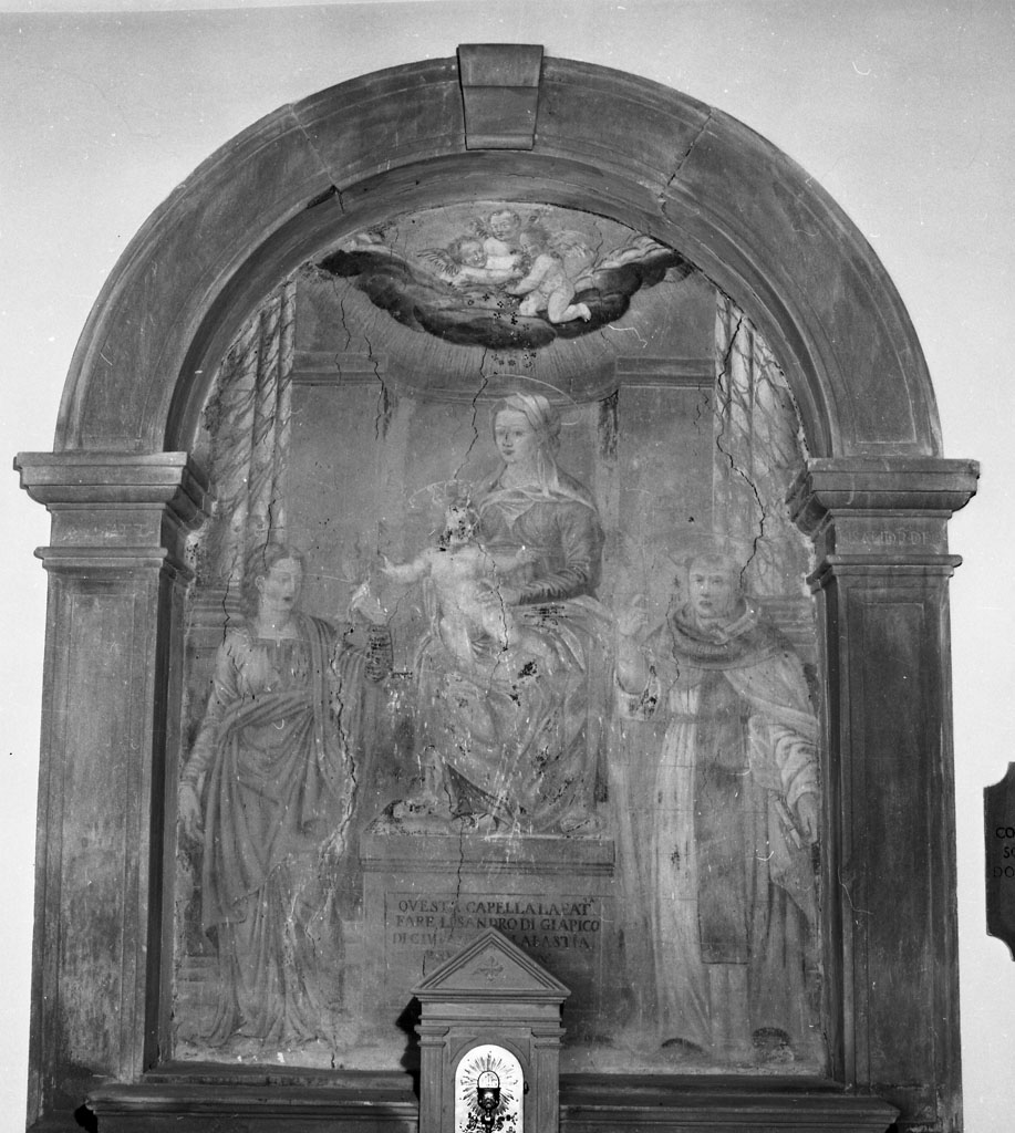 Madonna con Bambino in trono tra santi (dipinto, elemento d'insieme) di Niccolò da Castiglion Fiorentino (attribuito) (sec. XVI)
