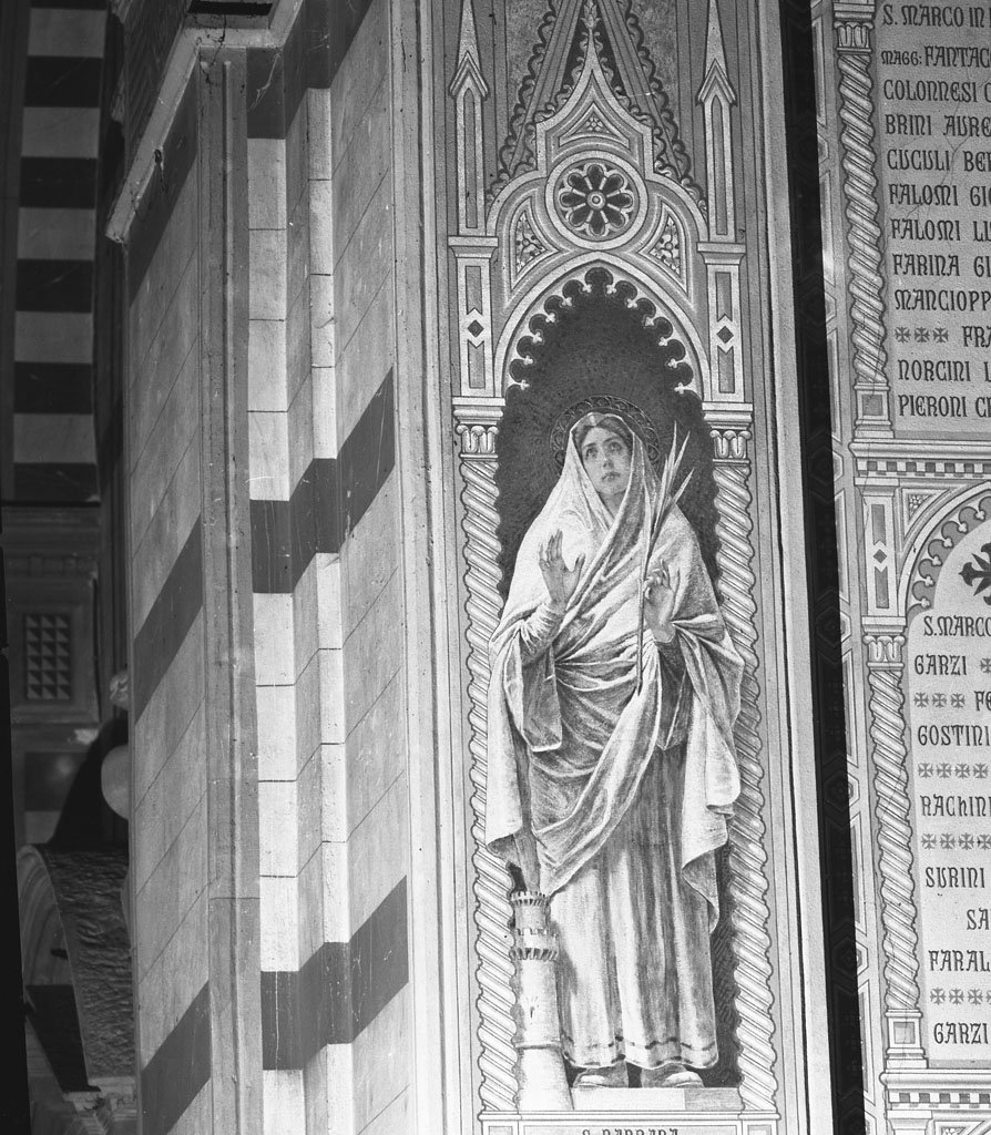 Santa Barbara (dipinto) di Bignami Vespasiano detto Vespa (sec. XX)