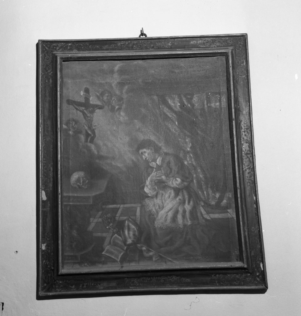 San Carlo Borromeo in adorazione della croce (dipinto) - bottega toscana (sec. XVII)