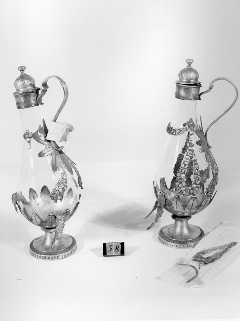 vasetto per l'olio degli infermi, elemento d'insieme - bottega toscana (sec. XIX)