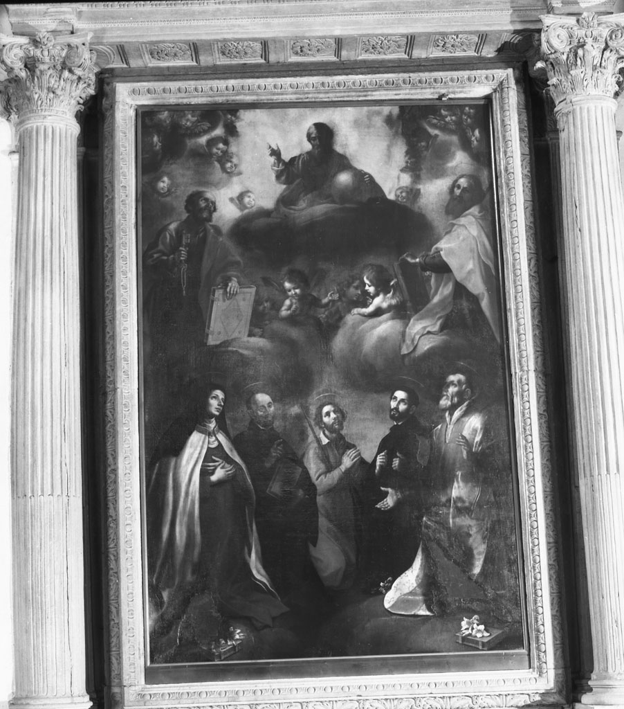 Dio Padre benedicente e santi (dipinto) di Curradi Francesco (sec. XVII)