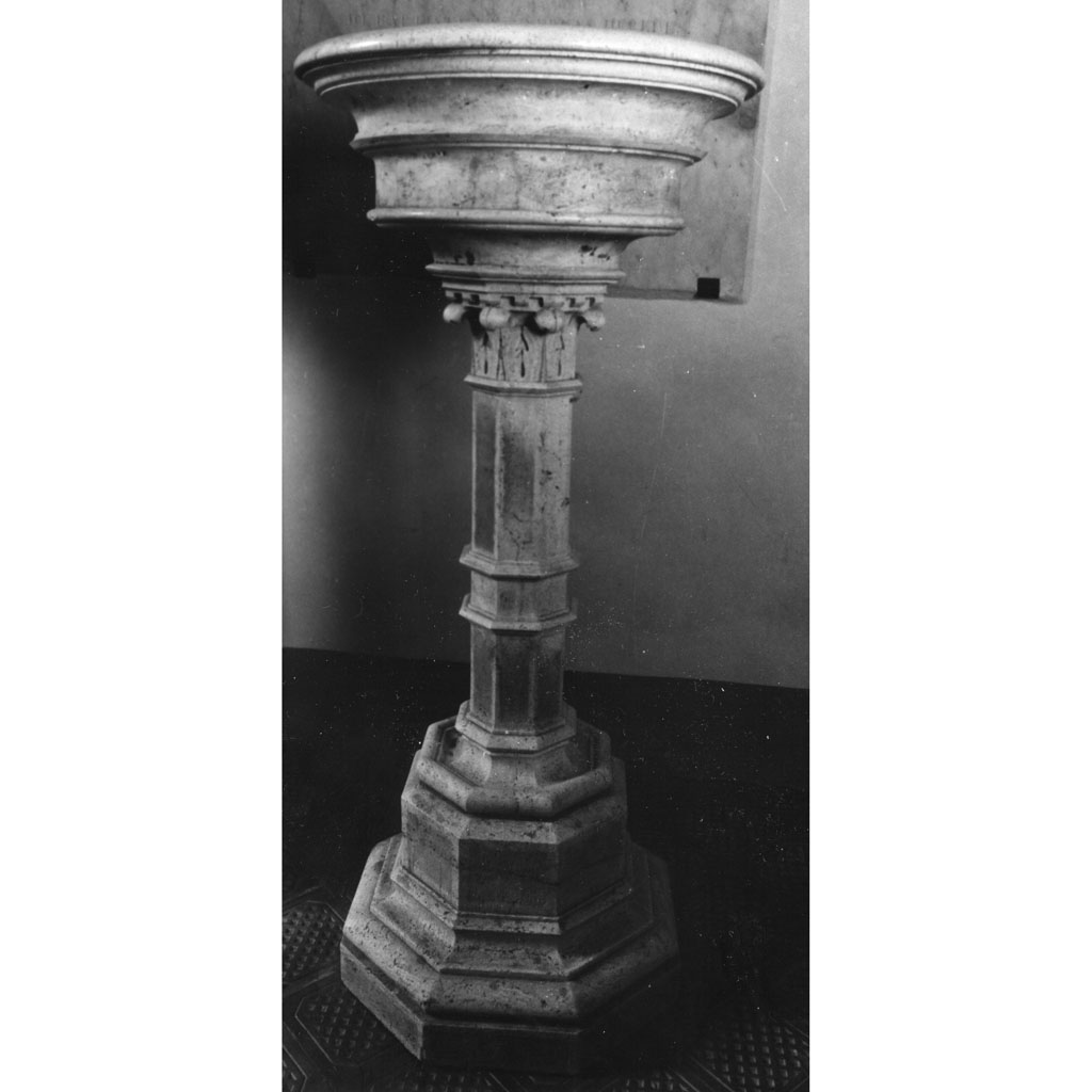 acquasantiera - a fusto - bottega toscana (fine sec. XIX)