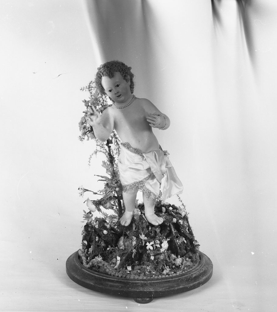 Gesù Bambino (statuetta devozionale sotto campana di vetro) - bottega italiana (sec. XIX)
