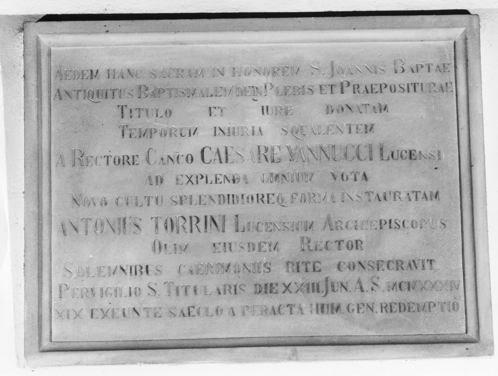 lapide commemorativa - bottega toscana (secondo quarto sec. XX)