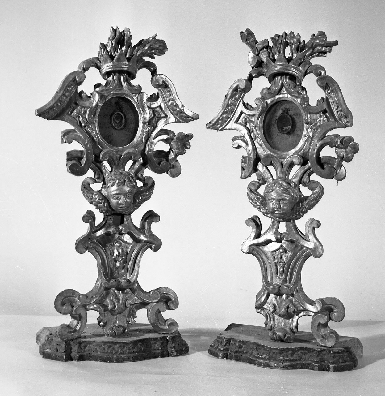 reliquiario, coppia - bottega toscana (inizio sec. XVIII)