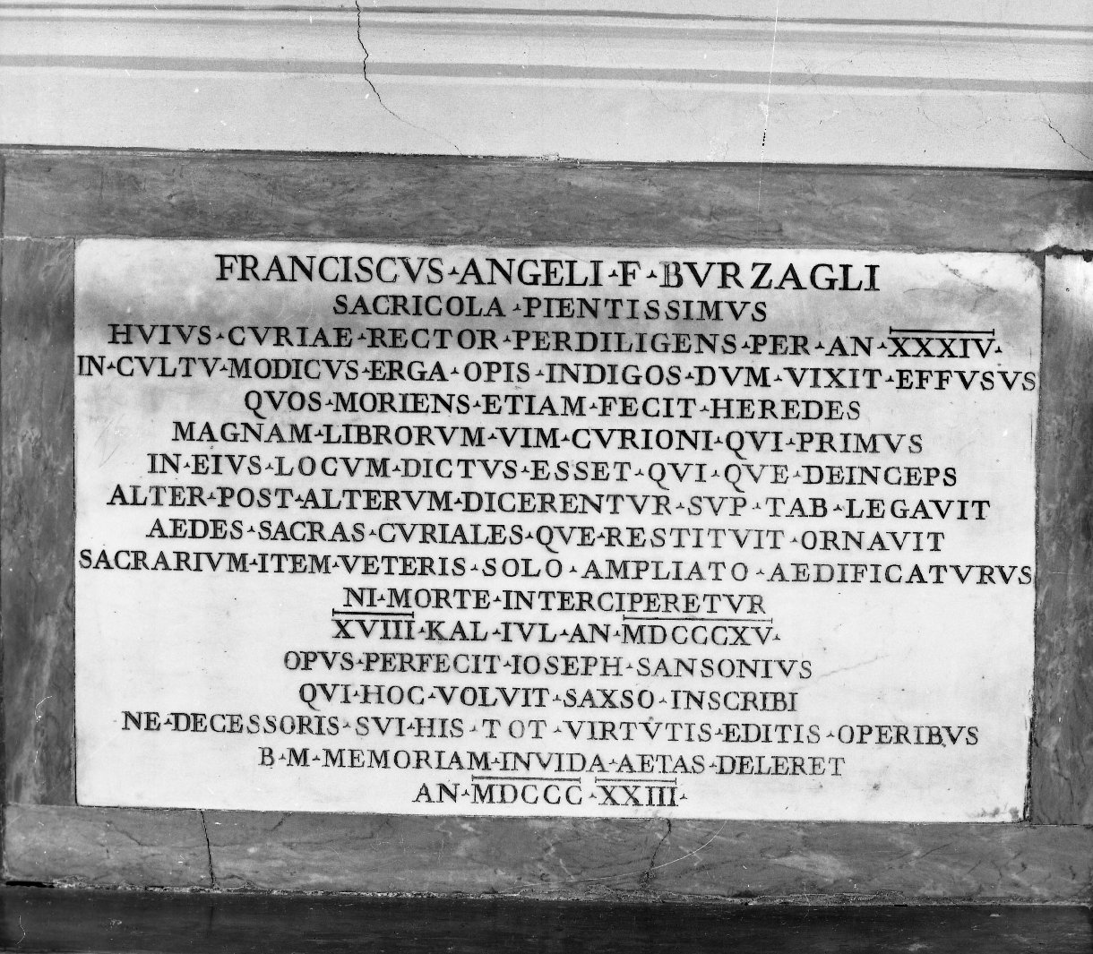 lapide commemorativa - bottega toscana (sec. XIX)