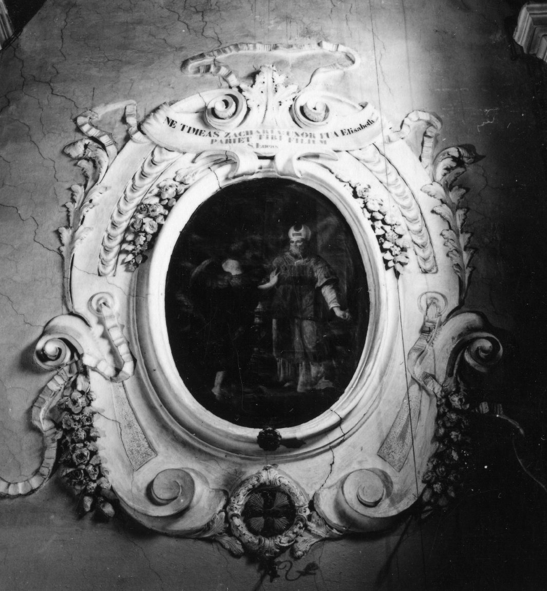 annuncio della nascita di San Giovanni Battista a Zaccaria (dipinto, coppia) di Ricci Angelo Battista (fine sec. XVIII)