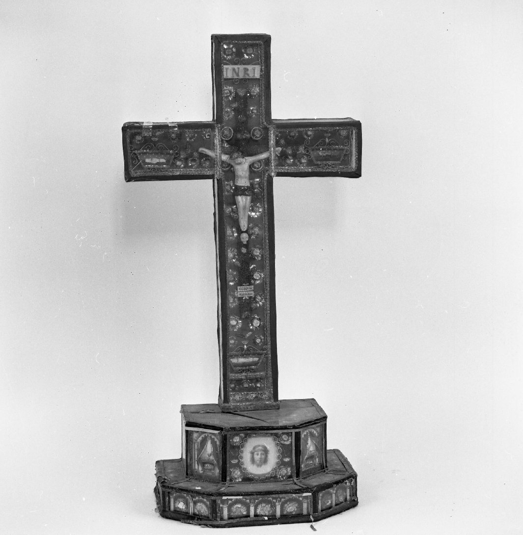 reliquiario - a croce - bottega toscana (inizio sec. XIX)