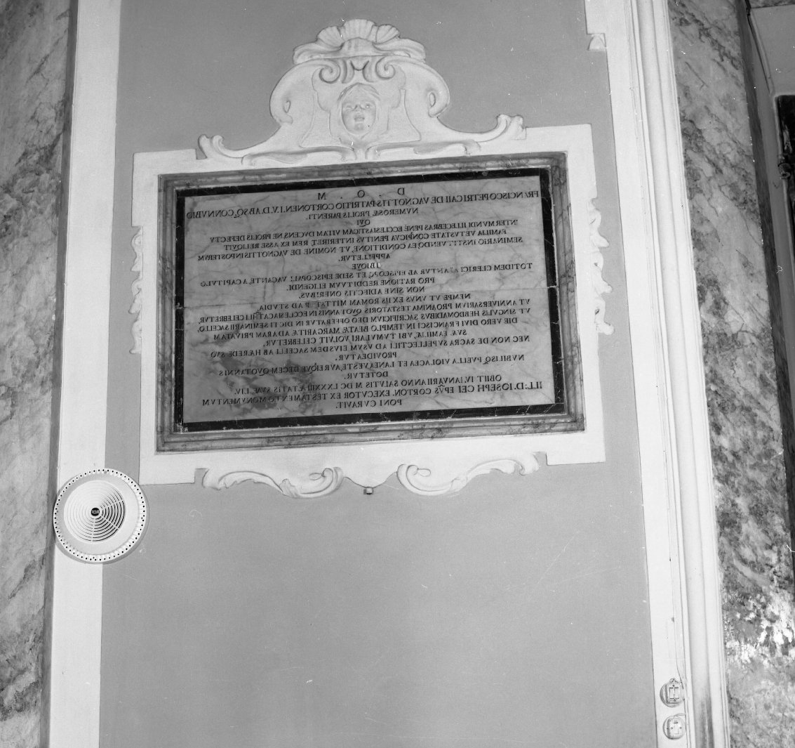 lapide commemorativa - bottega cortonese (sec. XVII)