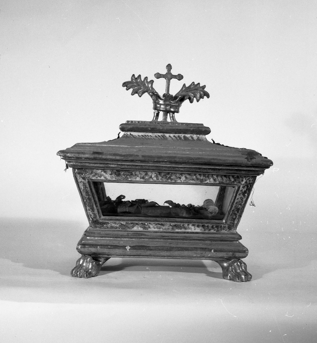 reliquiario a teca - a urna - bottega toscana (fine/inizio secc. XVII/ XVIII)