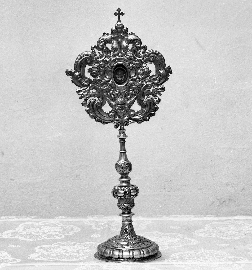 reliquiario - a ostensorio - bottega toscana (fine/inizio secc. XVII/ XVIII)