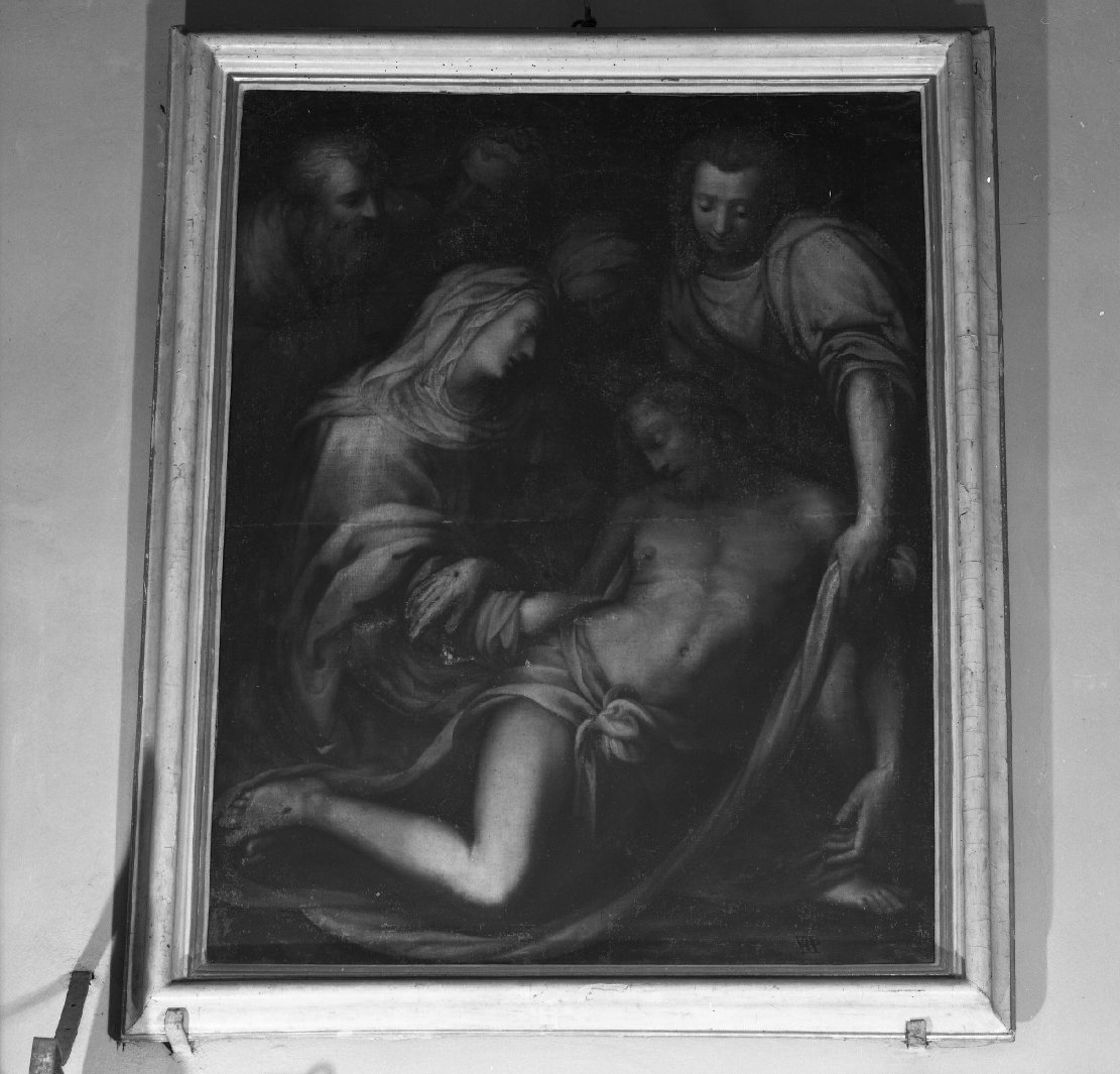 deposizione di Cristo dalla croce (dipinto) di Morandini Francesco detto Poppi (sec. XVI)