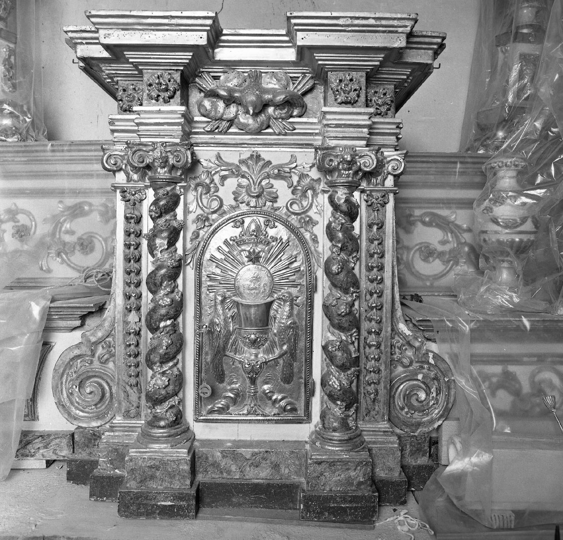 tabernacolo - a frontale architettonico - bottega casentinese (sec. XVIII)