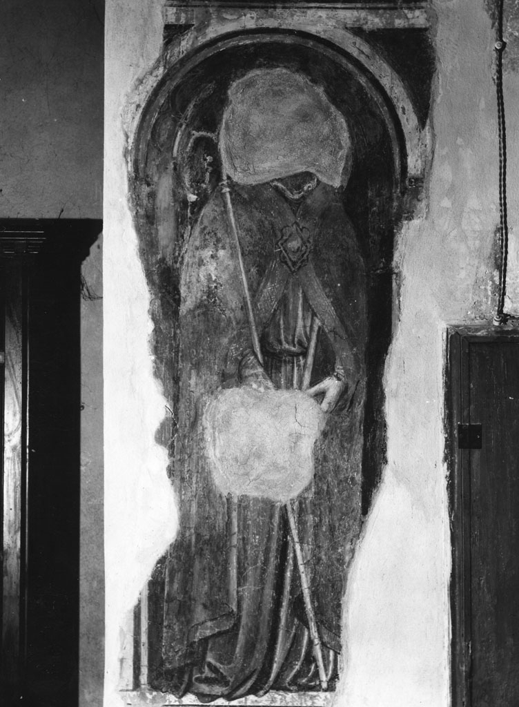 Santo vescovo (dipinto, frammento) - ambito toscano (sec. XVI)