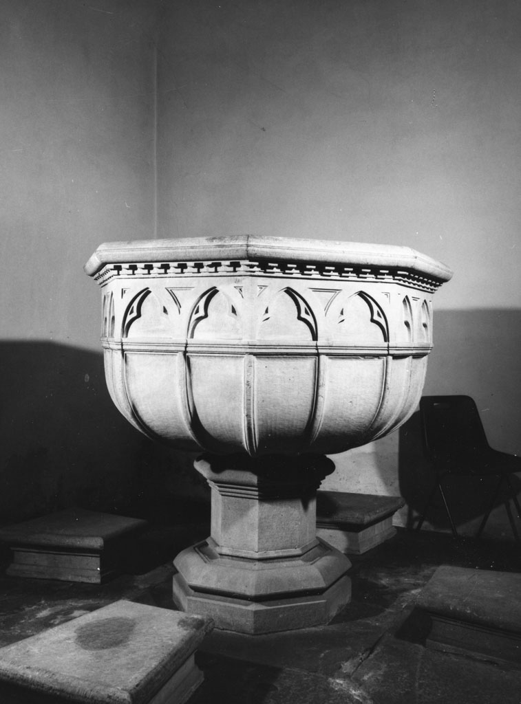 fonte battesimale - bottega italiana (primo quarto sec. XX)