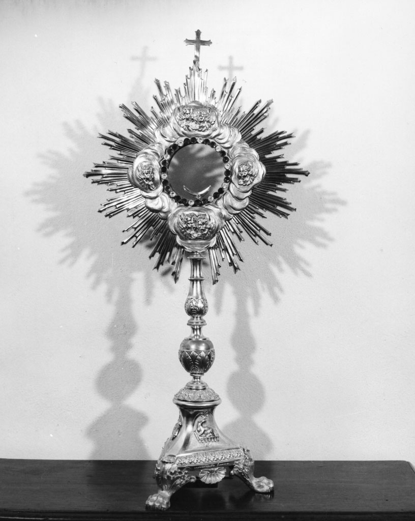 ostensorio - a raggiera - bottega toscana (prima metà sec. XX)