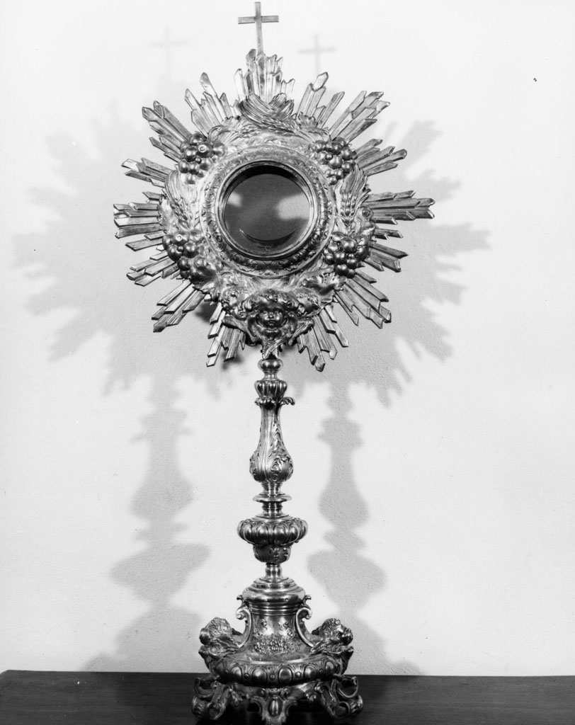 ostensorio - bottega toscana (fine/inizio secc. XIX/ XX)