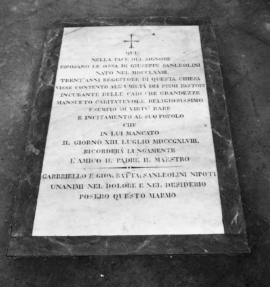 lapide tombale - bottega toscana (sec. XIX)