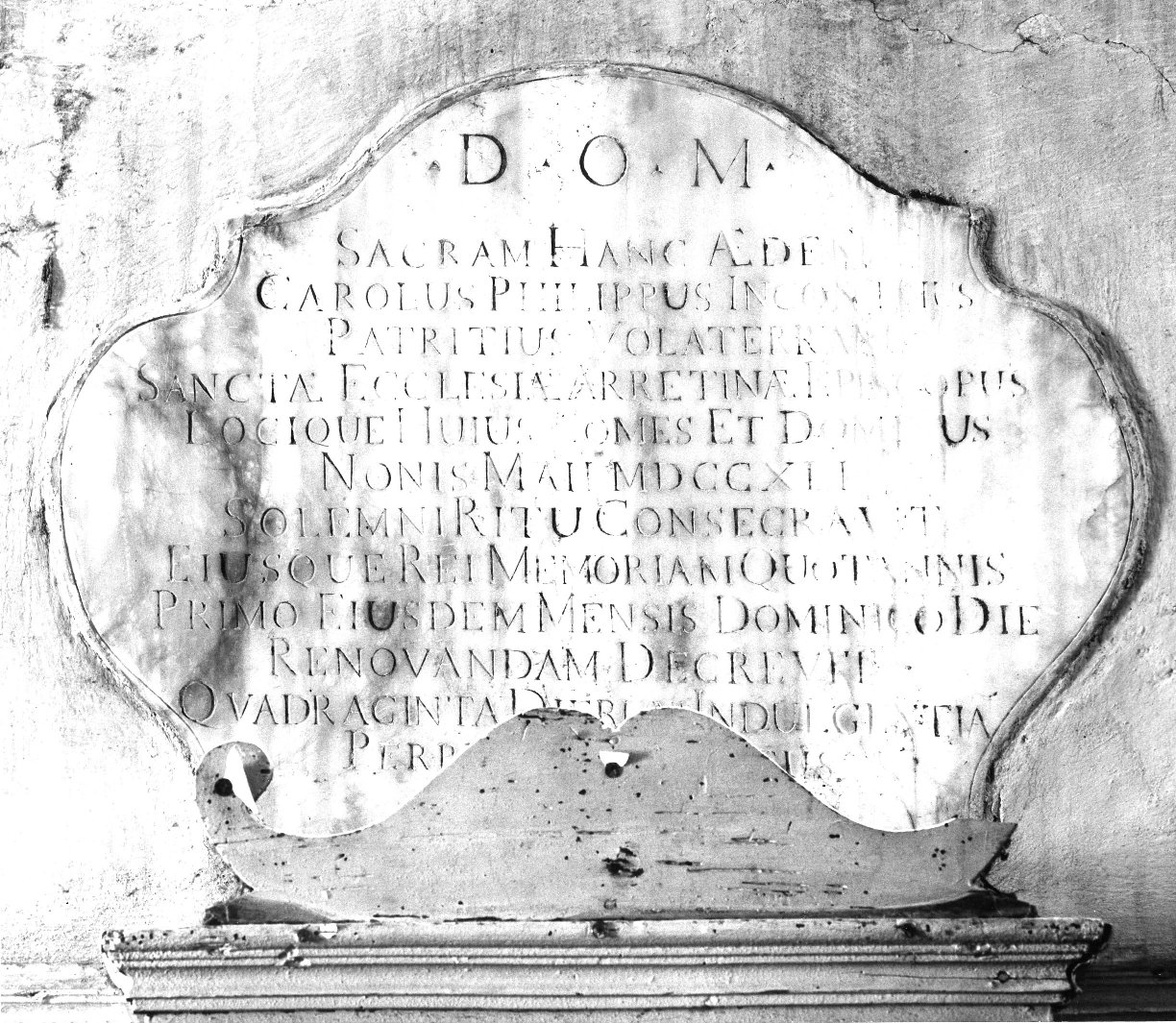 lapide commemorativa - bottega toscana (sec. XVIII)