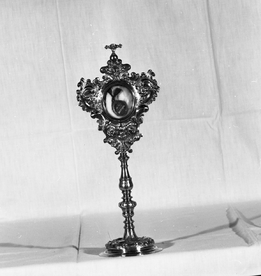 reliquiario - a ostensorio - bottega toscana (fine/inizio secc. XVIII/ XIX)