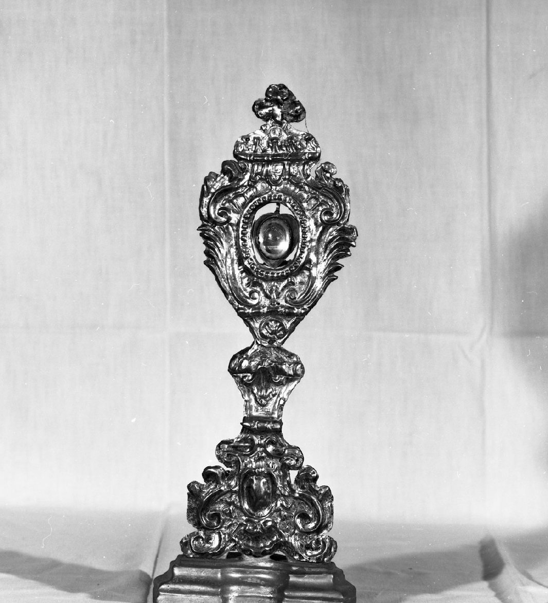 reliquiario - a ostensorio - bottega toscana (fine/inizio secc. XVIII/ XIX)