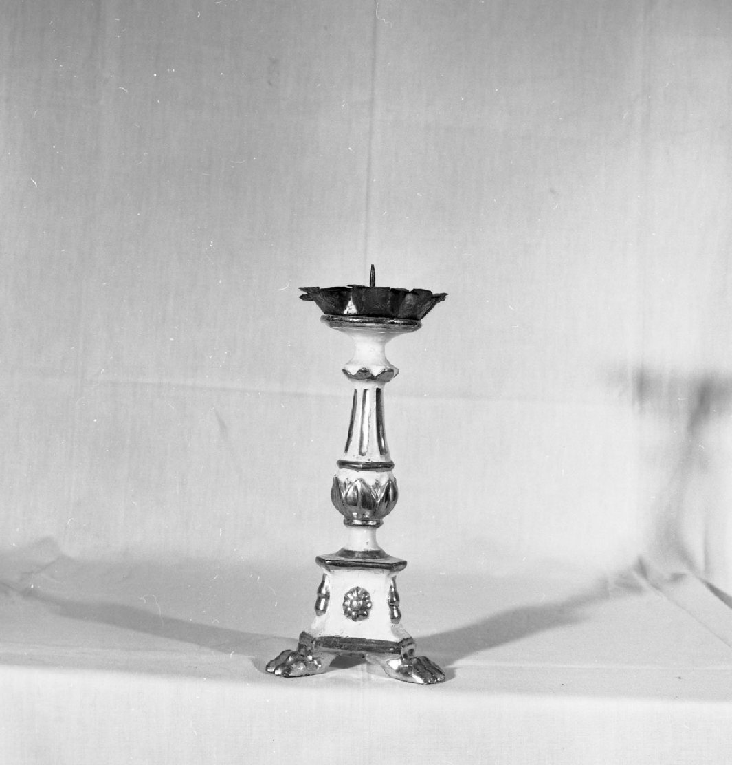 candelabro, serie - bottega toscana (fine/inizio secc. XVIII/ XIX)