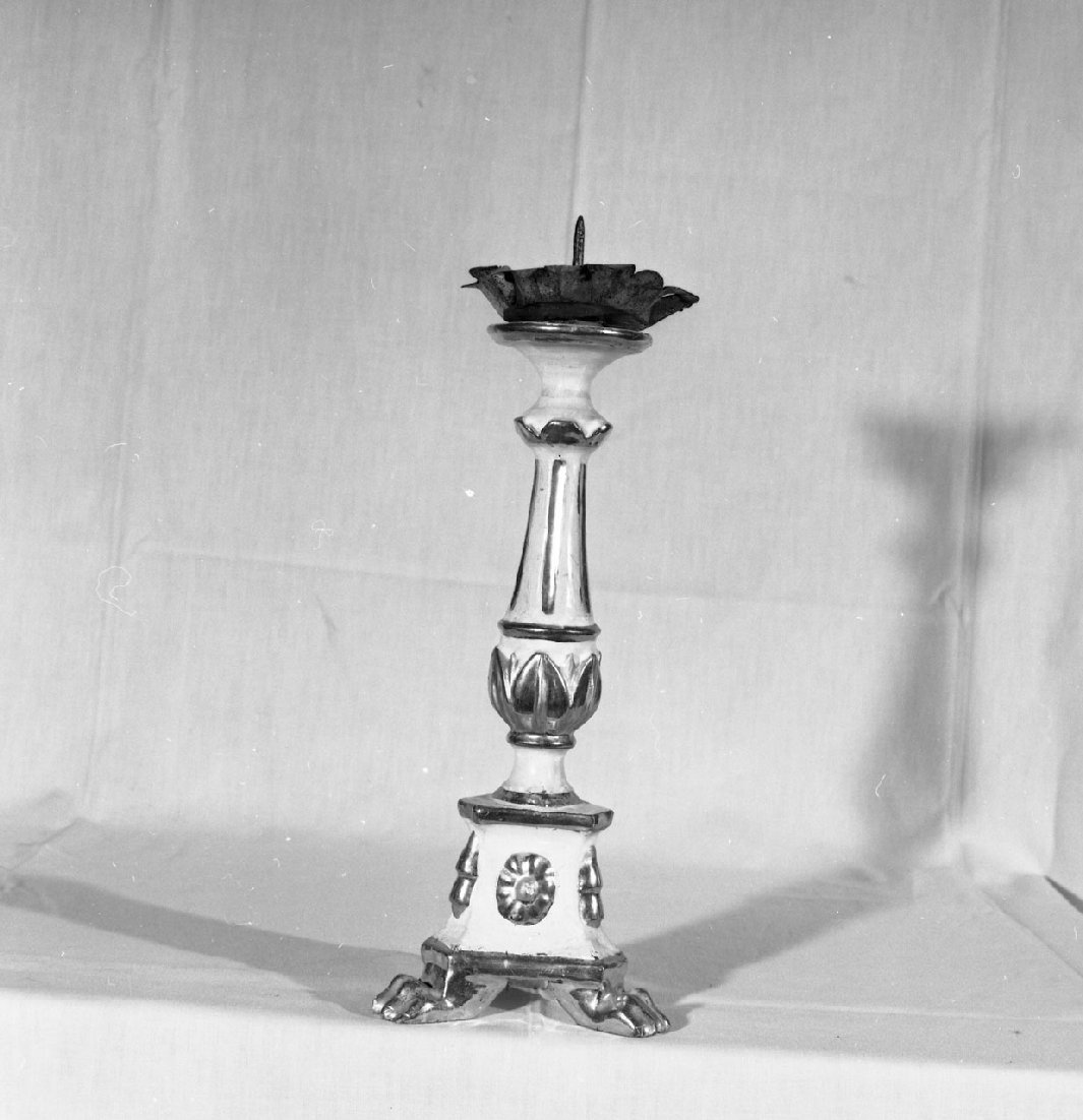 candelabro, serie - bottega toscana (fine/inizio secc. XVIII/ XIX)