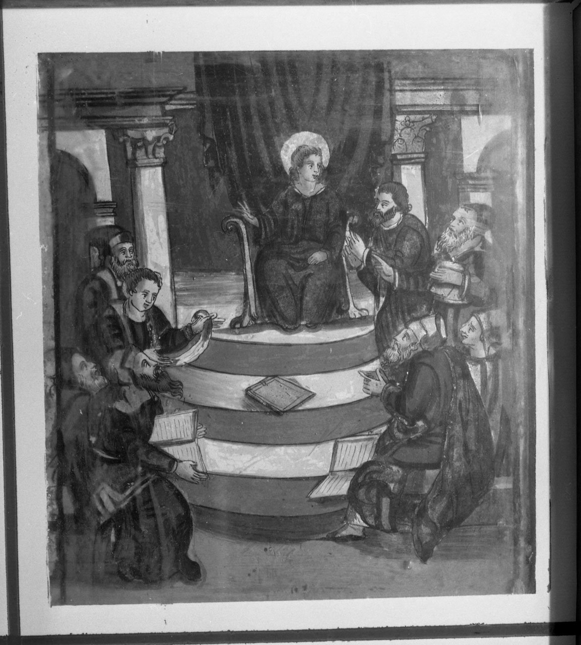 disputa di Gesù con i dottori nel tempio (dipinto) - ambito toscano (sec. XVII)