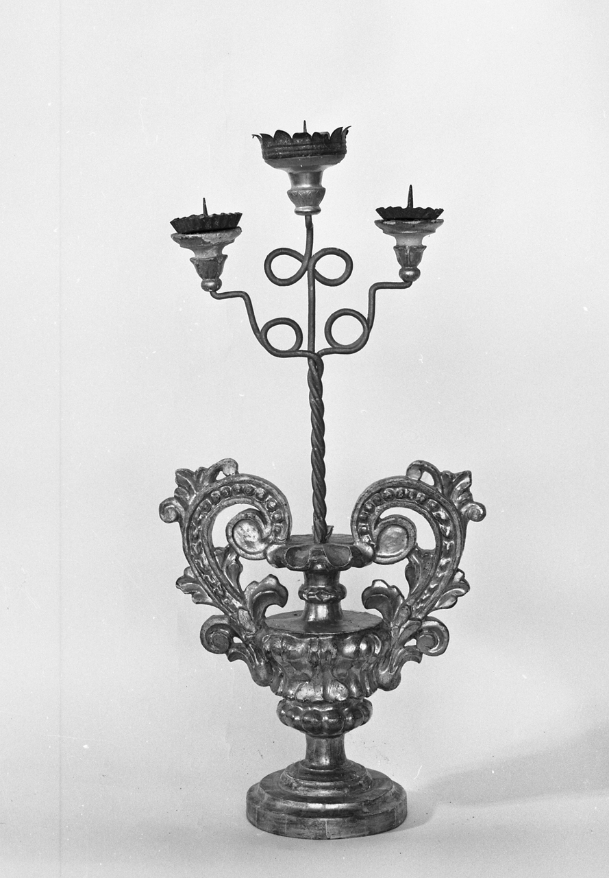 portacandelabro - bottega toscana (fine/inizio secc. XIX/ XX)